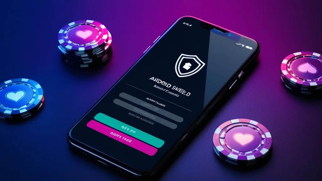 Android-Smartphone mit Installationsschirm für die Casino-App