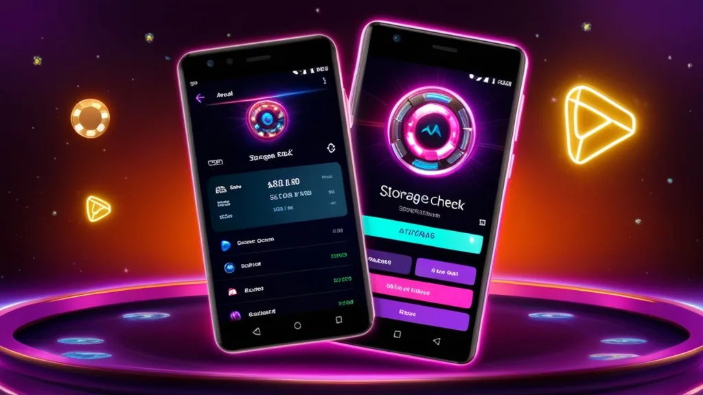 Android-Smartphone mit Versions- und Speicherprüfung für den Download