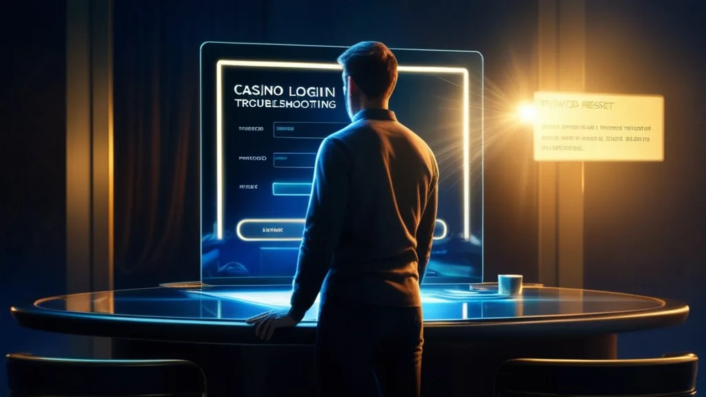 Fehlermeldung beim Login mit Passwort-Reset im dunklen Casino